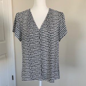 DKNY Short Sleeve Black/White Blouse